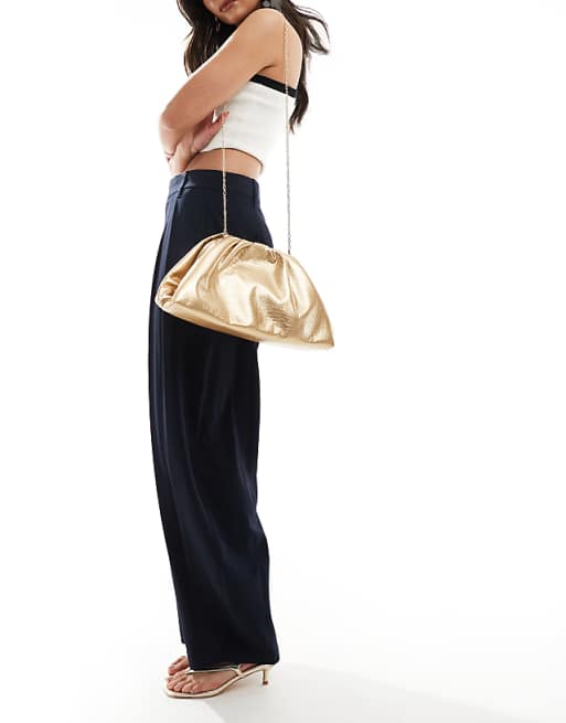 Glamorous Pillow Clutch Bag In Metallic Gold