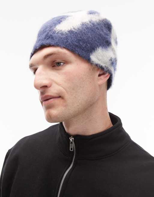 Gramicci Mohair Burly Running Man Beanie In Navy