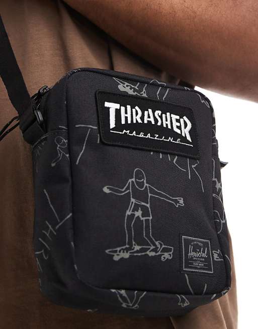 Herschel X Thrasher Heritage Crossbody Bag In Black Print