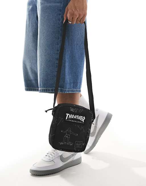 Herschel X Thrasher Heritage Crossbody Bag In Black Print