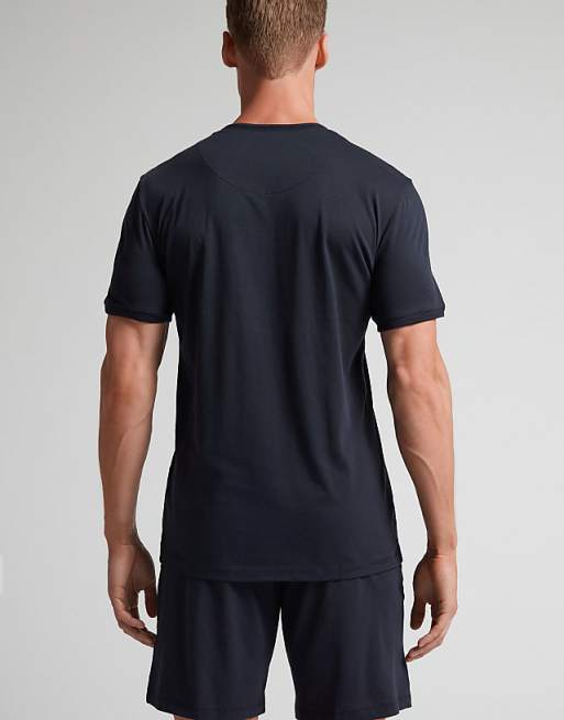Intimissimi Short Superior Cotton Pyjamas In Midnight Blue