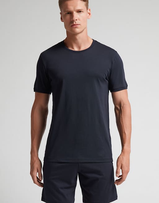 Intimissimi Short superior cotton pyjamas in midnight blue