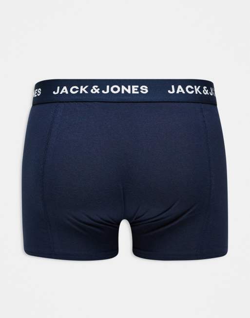 Jack & Jones 7 Pack Trunks In Grey Navy And Black