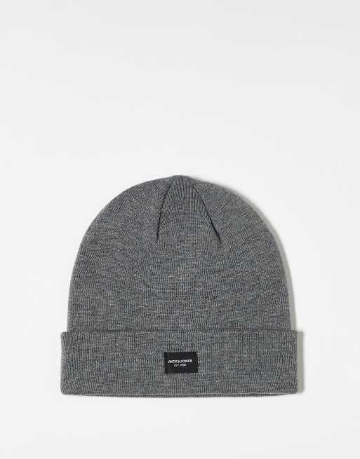 Jack & Jones Beanie And Scarf Gift Set In Charcoal