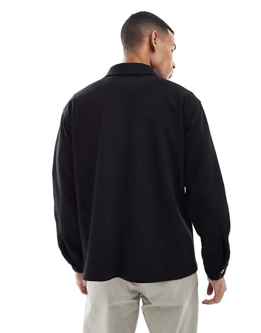 Jack & Jones Brushed Overshirt In Black