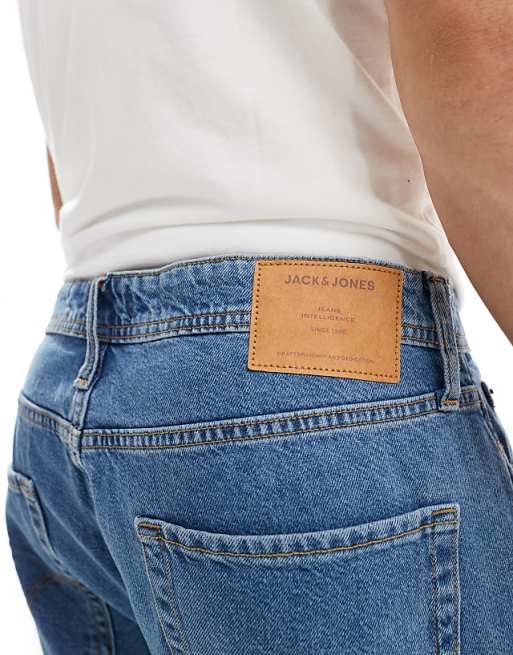Jack & Jones Chris Straight Jean In Mid Blue Wash