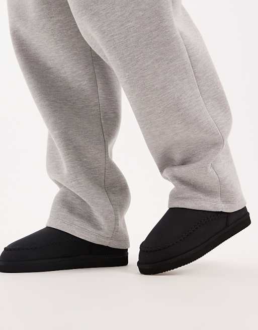 Jack & Jones Chunky Faux Suede Slipper Boot In Black