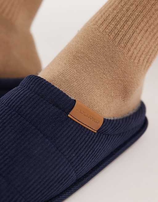Jack & Jones Cord Style Mule Slipper In Navy