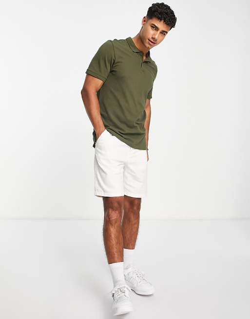 Jack & Jones Essentials Slim Fit Pique Logo Polo In Green