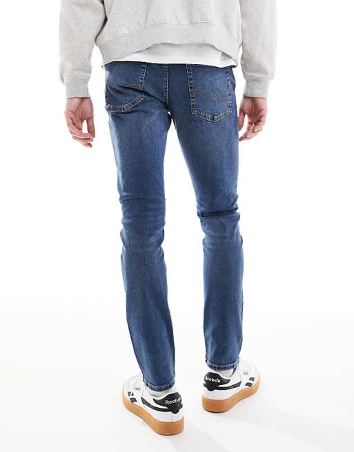 Jack & Jones Intelligence Glenn Slim Fit Jeans In Mid Blue
