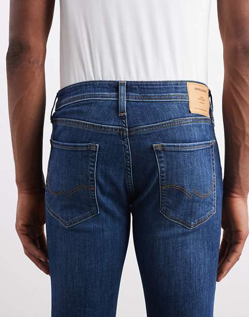 Jack & Jones Intelligence Liam Skinny Fit Stretch Jeans In Mid Blue