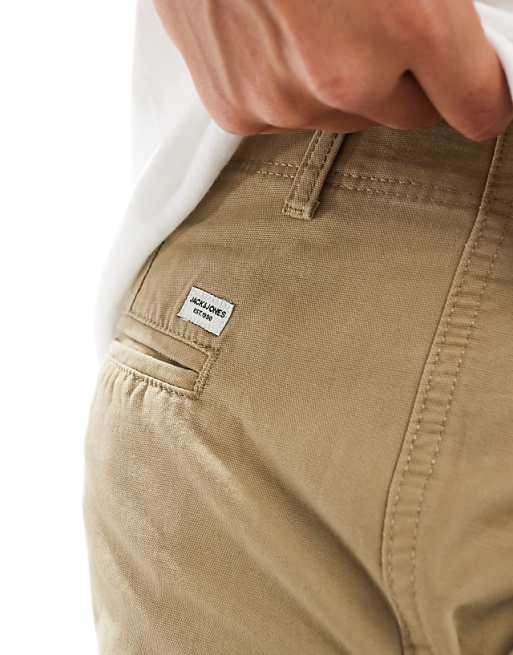 Jack & Jones Loose Fit Cargo Trouser In Beige
