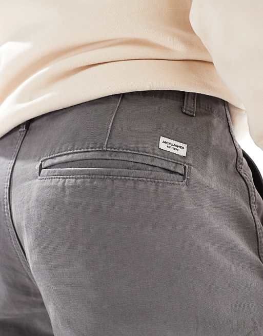 Jack & Jones Loose Fit Cargo Trouser In Dark Grey