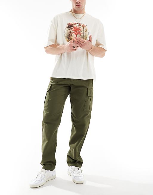 Jack & Jones Loose Fit Cargo Trouser In Khaki