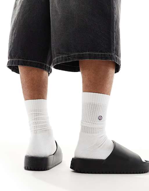 Jack & Jones Moulded Slider In Black