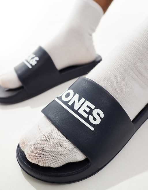 Jack & Jones Pool Sliders In Navy