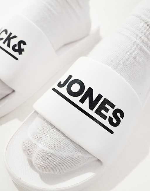 Jack & Jones Pool Sliders In White
