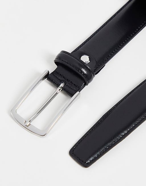 Jack & Jones Premium Leather Belt In Black