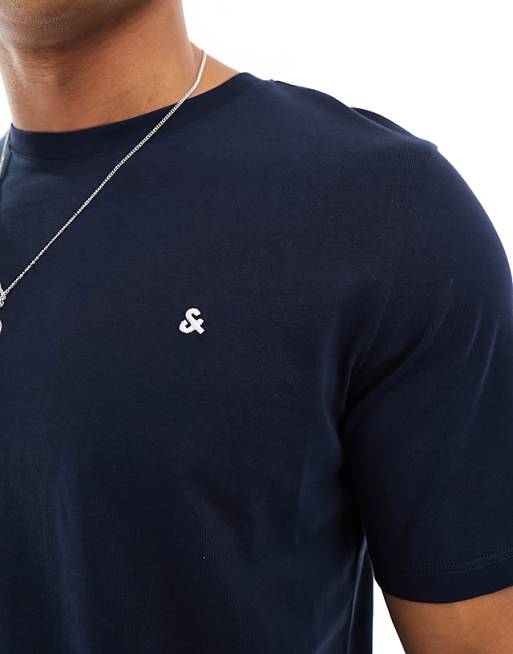 Jack & Jones T-shirt With & Logo In Navy