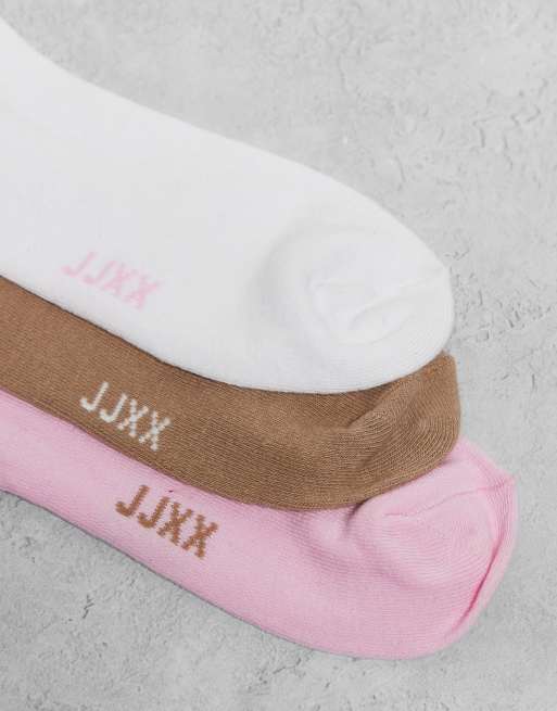JJXX 3 Pack Sports Socks In Pink Mix