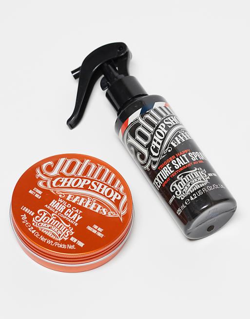 Johnnys Chop Shop Barber's Choice Hair Clay & Texture Salt Spray Set