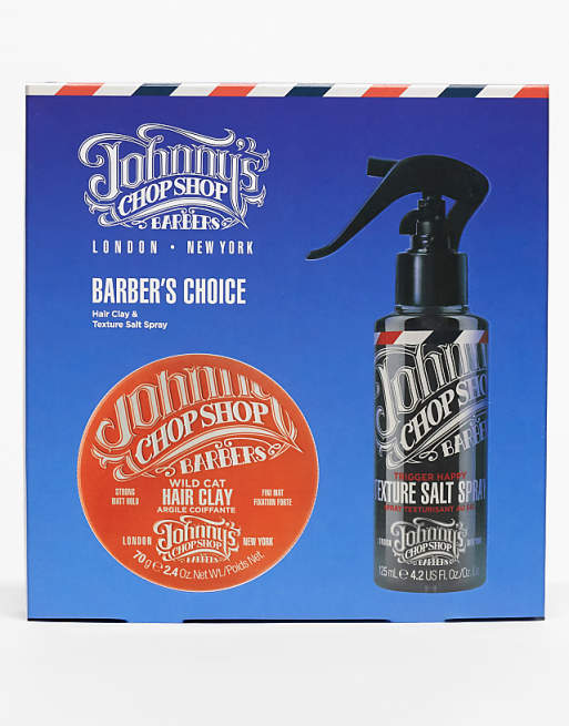 Johnnys Chop Shop Barber's Choice Hair Clay & Texture Salt Spray Set