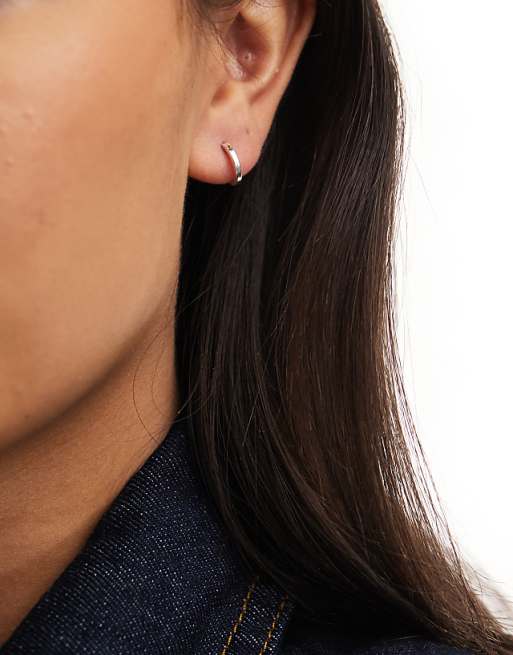 Kingsley Ryan 10mm flat hoop earrings in sterling silver