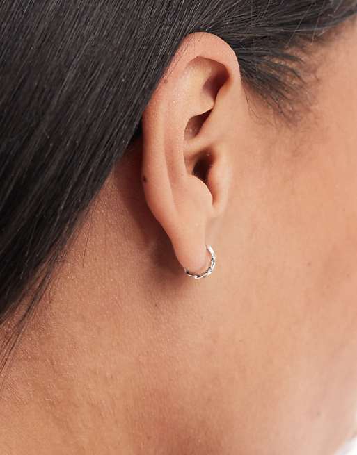 Kingsley Ryan 10mm Tiny Twisted Hoop Earrings In Sterling Silver