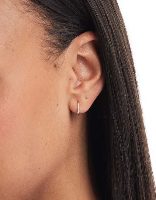 Kingsley Ryan 10mm tiny twisted hoop earrings in sterling silver