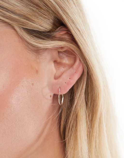 Kingsley Ryan 16mm Heart Hoops In Sterling Silver