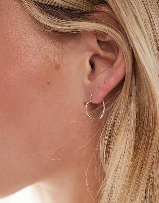 Kingsley Ryan 16mm heart hoops in sterling silver