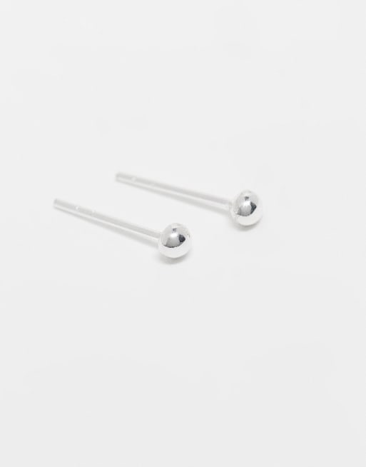 Kingsley Ryan 3mm Ball Stud Earrings In Sterling Silver