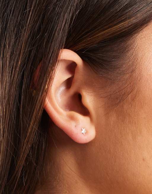 Kingsley Ryan 4mm Star Stud Earrings In Sterling Silver