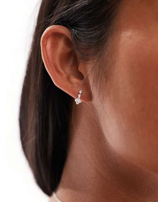 Kingsley Ryan crystal drop stud earrings in sterling silver