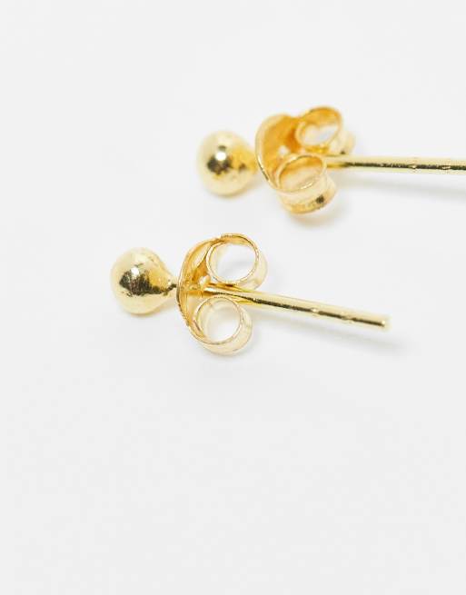 Kingsley Ryan Gold Plated 3mm Ball Stud Earrings