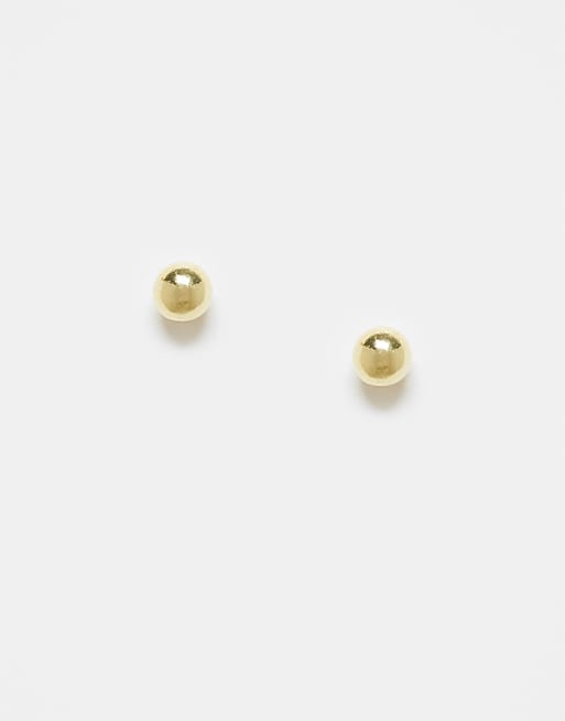 Kingsley Ryan gold plated 3mm ball stud earrings