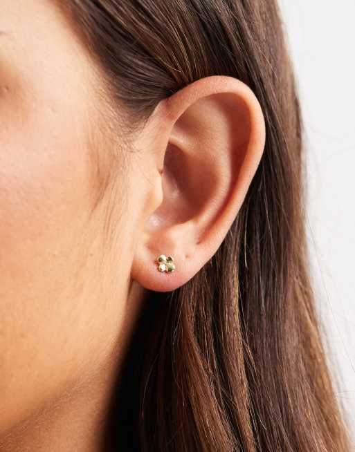 Kingsley Ryan Gold Plated Clover Stud Earrings