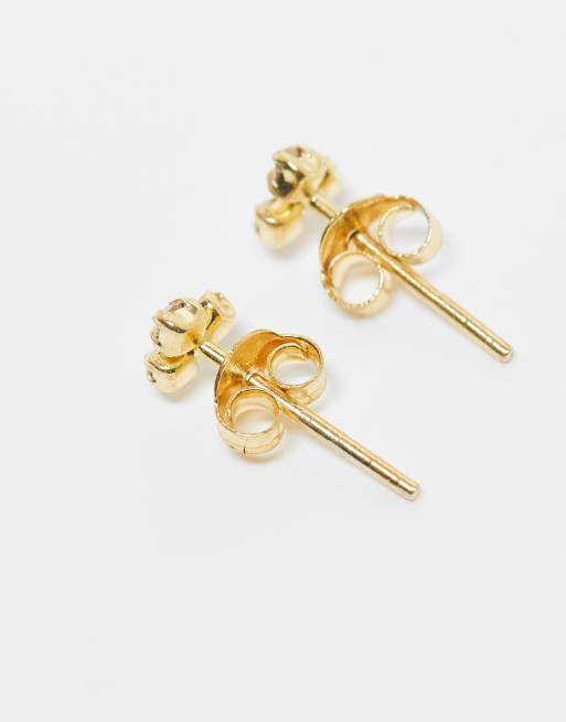 Kingsley Ryan Gold Plated Gem Cluster Stud Earrings
