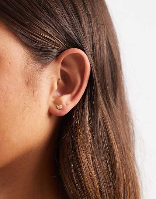 Kingsley Ryan gold plated hammered stud earrings