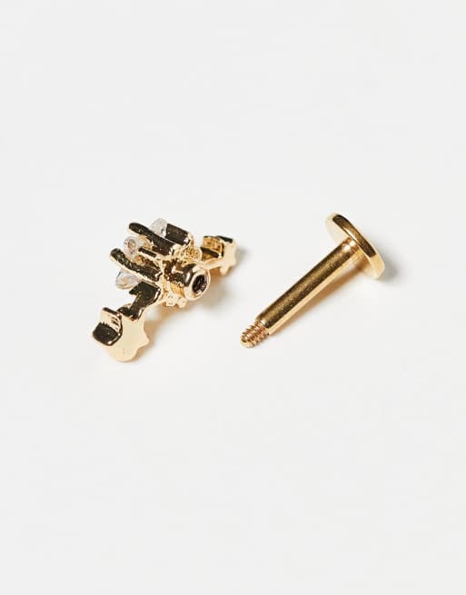 Kingsley Ryan Gold Plated Triple Star Labret Piercing