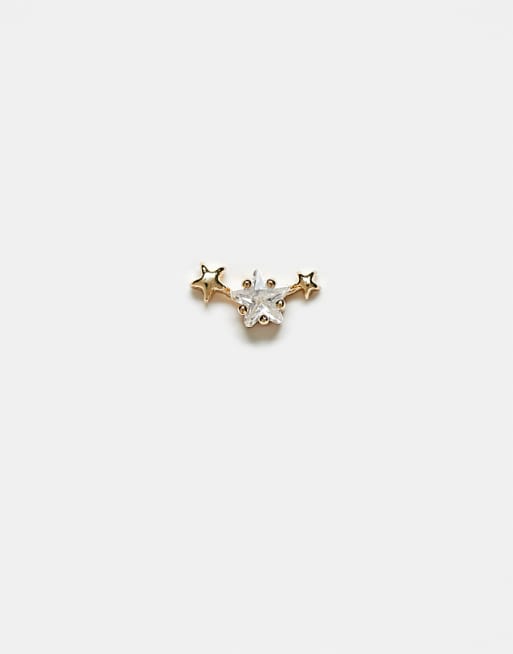 Kingsley Ryan gold plated triple star labret piercing