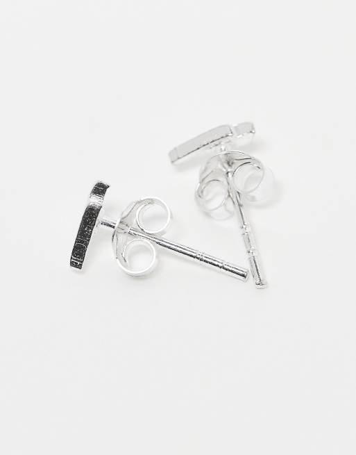 Kingsley Ryan Lighting Bolt Stud Earrings In Sterling Silver