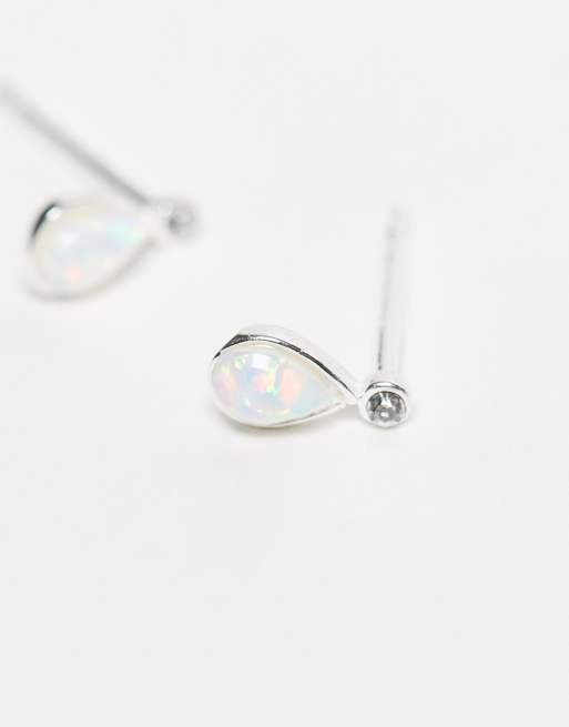 Kingsley Ryan Opal Teardrop Stud Earrings In Sterling Silver