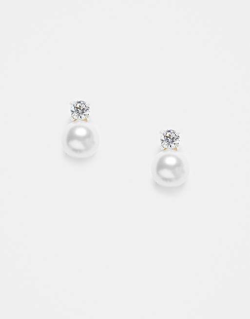 Kingsley Ryan pearl and gem stud earrings in sterling silver