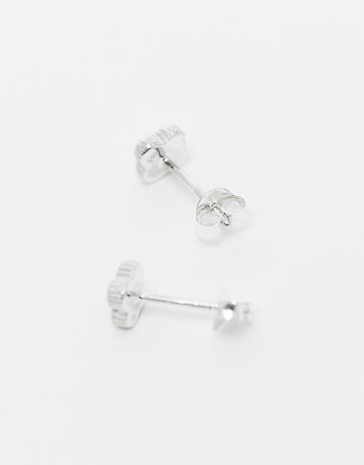 Kingsley Ryan Pearl Clover Stud Earrings In Sterling Silver