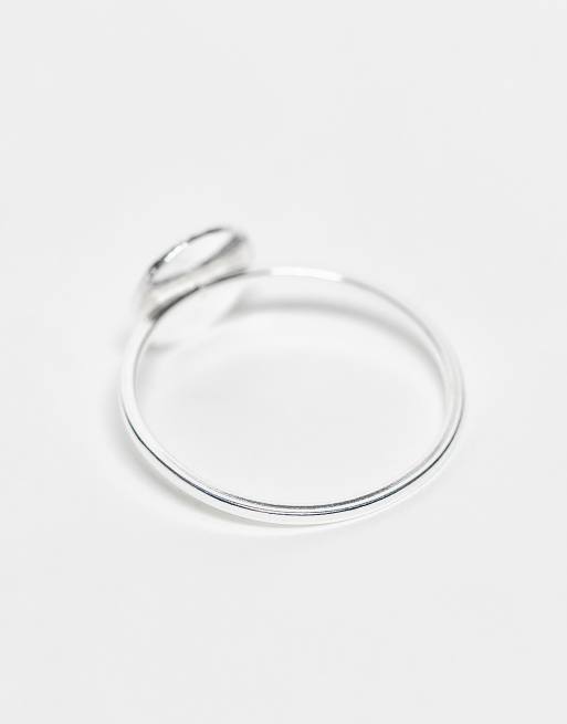 Kingsley Ryan Round Hammered Ring In Sterling Silver