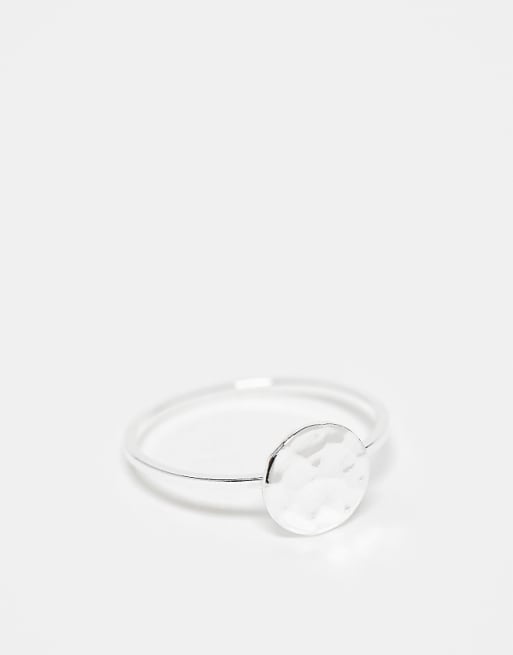 Kingsley Ryan round hammered ring in sterling silver