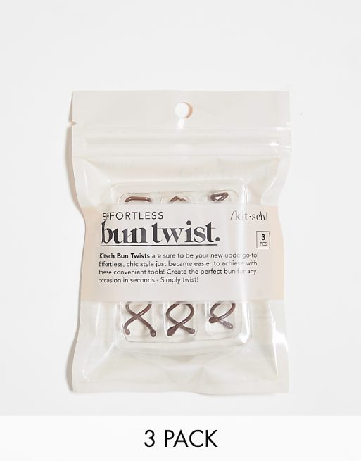 Kitsch Brown Bun Twist 3 Pack