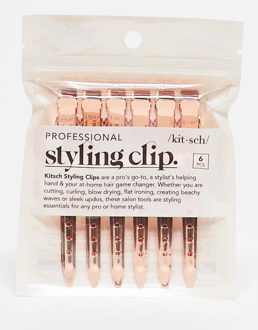 Kitsch Styling Clips 6 Pack - Rose Gold