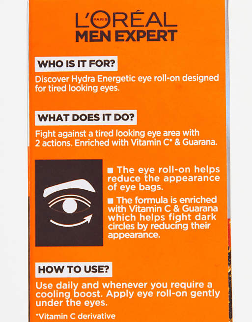 L'Oreal Men Expert Hydra Energetic Anti Fatigue Eye Roll-On 10ml